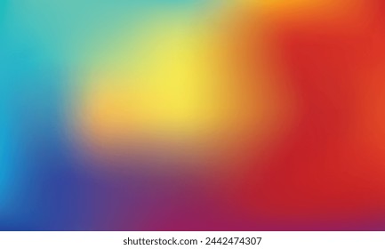 Smooth and blurry colorful gradient mesh background. Modern bright rainbow colors. Easy editable soft colored vector banner template. Premium quality.