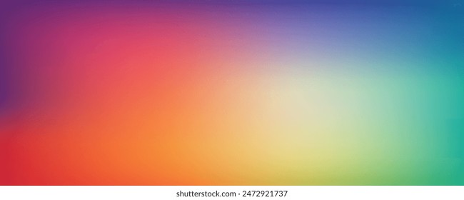 Smooth and blurry colorful gradient mesh background. Modern bright rainbow colors. Easy editable soft colored vector banner template. 