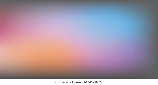 Smooth and blurry colorful gradient mesh background. Modern bright rainbow colors. Easy editable soft colored vector banner template. Premium quality