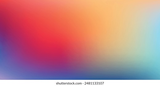 Smooth and blurry colorful gradient mesh background. Modern bright rainbow colors. Easy editable soft colored vector banner template. Premium quality