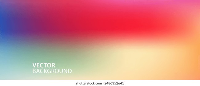 Smooth and blurry colorful gradient mesh background. Modern bright rainbow colors. Easy editable soft colored vector banner template. Premium quality