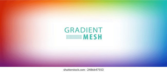 Smooth and blurry colorful gradient mesh background. Modern bright rainbow colors. Easy editable soft colored vector banner template. Premium quality