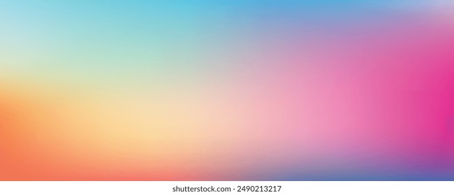 Smooth and blurry colorful gradient mesh background. Modern bright rainbow colors. Easy editable soft colored vector banner template. Premium quality