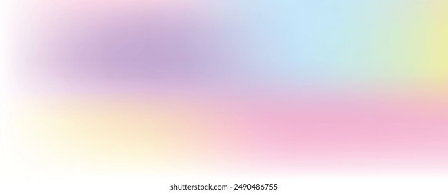 Smooth and blurry colorful gradient mesh background. Modern bright rainbow colors. Easy editable soft colored vector banner template. Premium quality