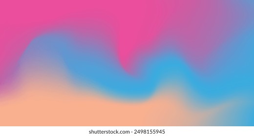 Smooth and blurry colorful gradient mesh background. Modern bright rainbow colors. Easy editable soft colored vector banner template.