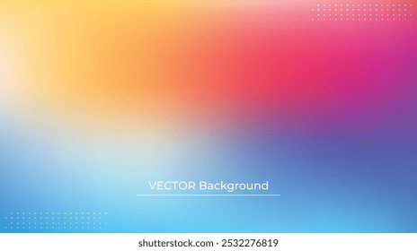 Smooth and blurry colorful gradient mesh background. Modern bright rainbow colors. Easy editable soft colored vector banner template. Premium quality