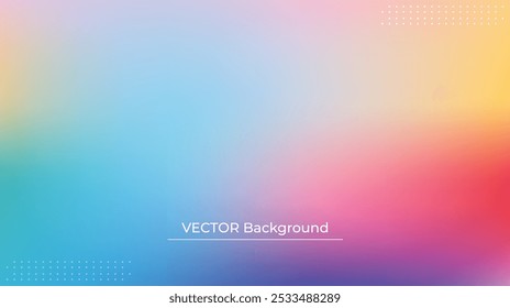 Smooth and blurry colorful gradient mesh background. Modern bright rainbow colors. Easy editable soft colored vector banner template. Premium quality