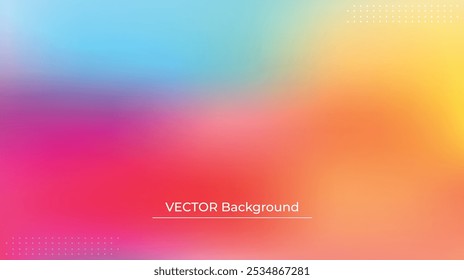 Glatt und unscharf bunter Farbverlauf Mesh Hintergrund. Moderne helle Regenbogenfarben. Einfach bearbeitbare weiche farbige Vektorbanner-Vorlage. Premium-Qualität