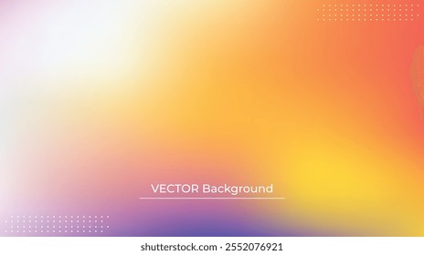 Smooth and blurry colorful gradient mesh background. Modern bright rainbow colors. Easy editable soft colored vector banner template. Premium quality