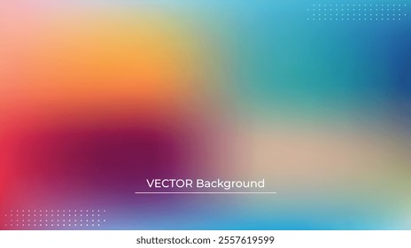 Smooth and blurry colorful gradient mesh background. Modern bright rainbow colors. Easy editable soft colored vector banner template. Premium quality