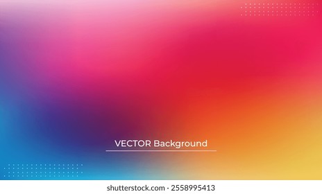 Smooth and blurry colorful gradient mesh background. Modern bright rainbow colors. Easy editable soft colored vector banner template. Premium quality