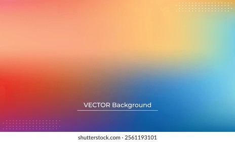 Smooth and blurry colorful gradient mesh background. Modern bright rainbow colors. Easy editable soft colored vector banner template. Premium quality