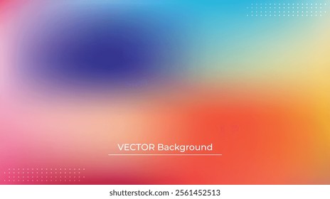 Smooth and blurry colorful gradient mesh background. Modern bright rainbow colors. Easy editable soft colored vector banner template. Premium quality