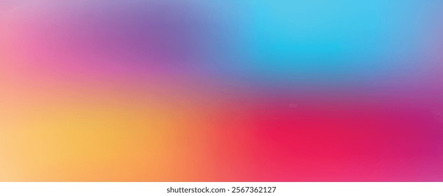 Smooth and blurry colorful gradient mesh background. Modern bright rainbow colors. Easy editable soft colored vector banner template. Premium quality