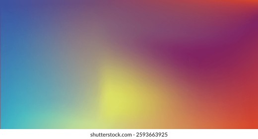 Smooth and blurry colorful gradient mesh background. Modern bright rainbow colors. Easy editable soft colored vector banner template. Premium quality