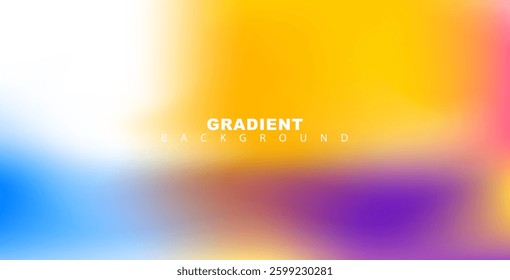 Smooth and blurry colorful gradient mesh background with modern bright rainbow hues. Easily editable soft vector template, perfect for banners, presentations, and premium digital designs.