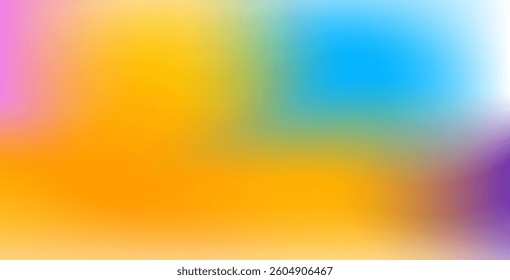 Smooth and blurry colorful gradient mesh background with modern bright rainbow hues. Easily editable soft vector template, perfect for banners, presentations, and premium digital designs.