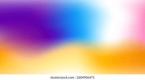 Smooth and blurry colorful gradient mesh background with modern bright rainbow hues. Easily editable soft vector template, perfect for banners, presentations, and premium digital designs.