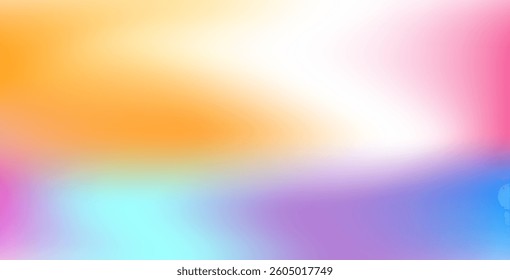 Smooth and blurry colorful gradient mesh background with modern bright rainbow hues. Easily editable soft vector template, perfect for banners, presentations, and premium digital designs.
