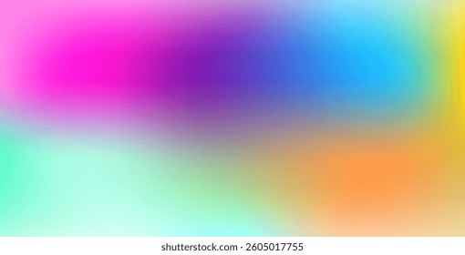 Smooth and blurry colorful gradient mesh background with modern bright rainbow hues. Easily editable soft vector template, perfect for banners, presentations, and premium digital designs.