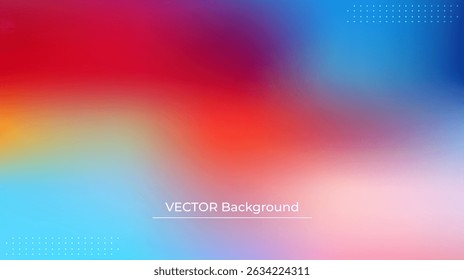 Smooth and blurry colorful gradient mesh background. Modern bright rainbow colors. Easy editable soft colored vector banner template. Premium quality