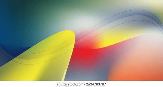 Smooth and blurry colorful gradient mesh background. Modern bright rainbow colors. Easy editable soft colored vector banner template. Premium quality