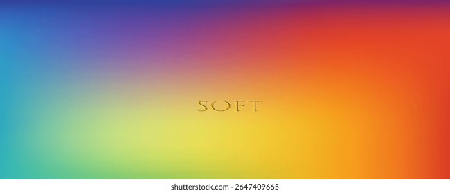 Fundo de malha de gradiente colorido suave e borrado. Modernas cores brilhantes do arco-íris. Modelo de banner de vetor de cor suave fácil de editar. Qualidade superior