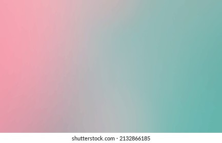 Smooth and blurry pink and seafoam color gradient background. Easy editable vector banner template.