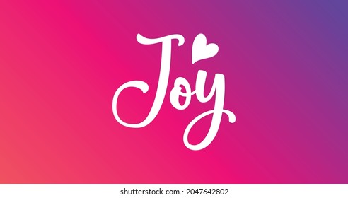 Smooth and bold handwritten English word Joy title design using dual size stroke lines