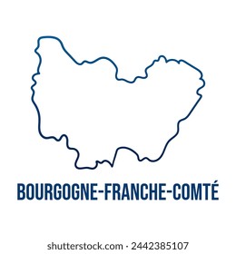 Bourgogne-Franche-Comté smooth borders simplified map