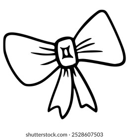 smooth bow tie hand drawn outline illustration