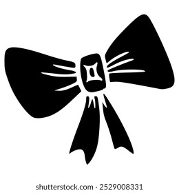 smooth bow tie hand drawn glyph icon
