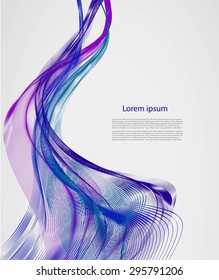 Smooth bright lines on gray background