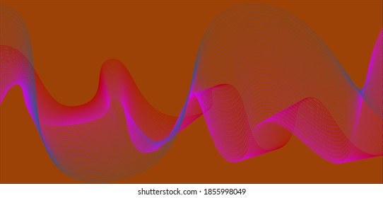 Smooth, bright lines in space. New abstract background. 3d