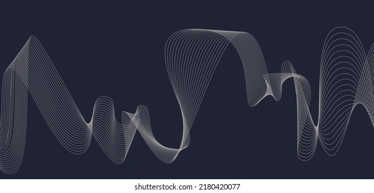 Smooth, bright lines in space. New abstract background. 3d