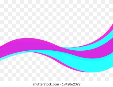Smooth bright wave, wavy design element, digital curve, presentation element, banner decoration. Vector illustration
