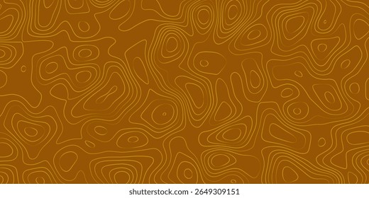 A superfície marrom suave com linhas de contorno amarelas complexas cria um padrão abstrato envolvente