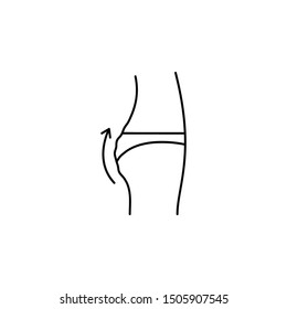 smooth buttocks line icon on white background