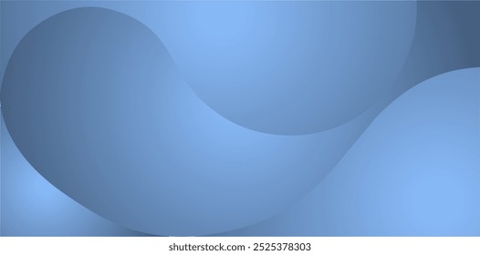 Um design abstrato suave e calmante em vários tons de azul. A imagem apresenta curvas e gradientes amplos e suaves que evocam tranquilidade e simplicidade.