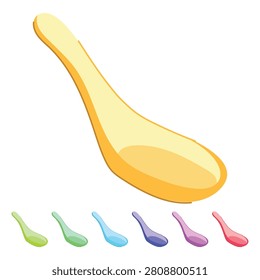 smooth ceramic soup spoon cartoon. handle bowl, dishware serveware, crockery glazed smooth ceramic soup spoon sign vector 