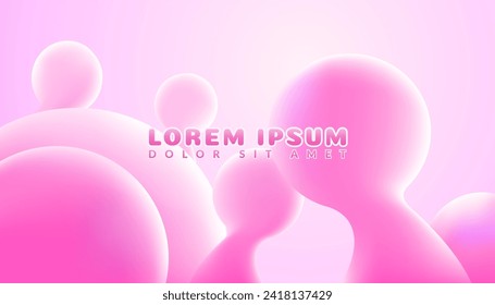 Smooth chewy bubble gum like cotton candy in sweet pink color. Abstract background design in eps vector file