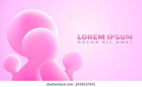 Smooth chewy bubble gum like cotton candy in sweet pink color. Abstract background design in eps vector file