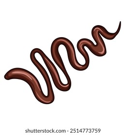 Dibujos animados de salsa de chocolate suave. indulgente casero, receta de cacao, delicioso y cremoso cartel de salsa de chocolate suave. símbolo aislado Ilustración vectorial