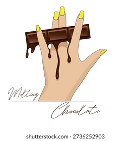 Smooth chocolate drips create a sensual and elegant mood, combining sweetness, indulgence, and aesthetic minimalism.