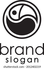 logotipo de sincronización de flamingos de círculo liso