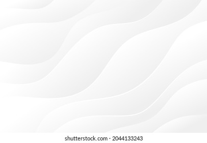 Smooth and clean vector subtle background illustration, abstract white light gray wave flowing lines curve luxury elegant texture