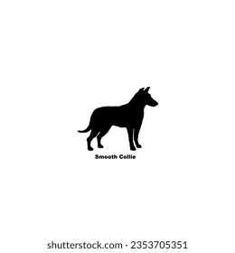 Smooth Collie dog silhouette dog breeds pet animals