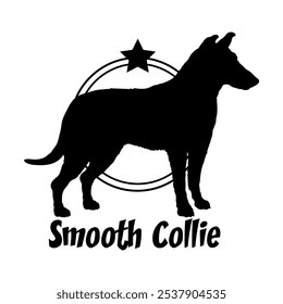 Smooth Collie dog silhouette,  dog, dog breeds, logo, vector, silhouette, logo design, animal, illustration, icon, sign, design, black,  symbol, pet