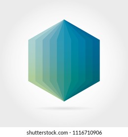 Smooth color gradient hexagon icon logo. Vector illustration for your design project.