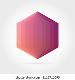 Smooth color gradient hexagon icon logo. Vector illustration for your design project.